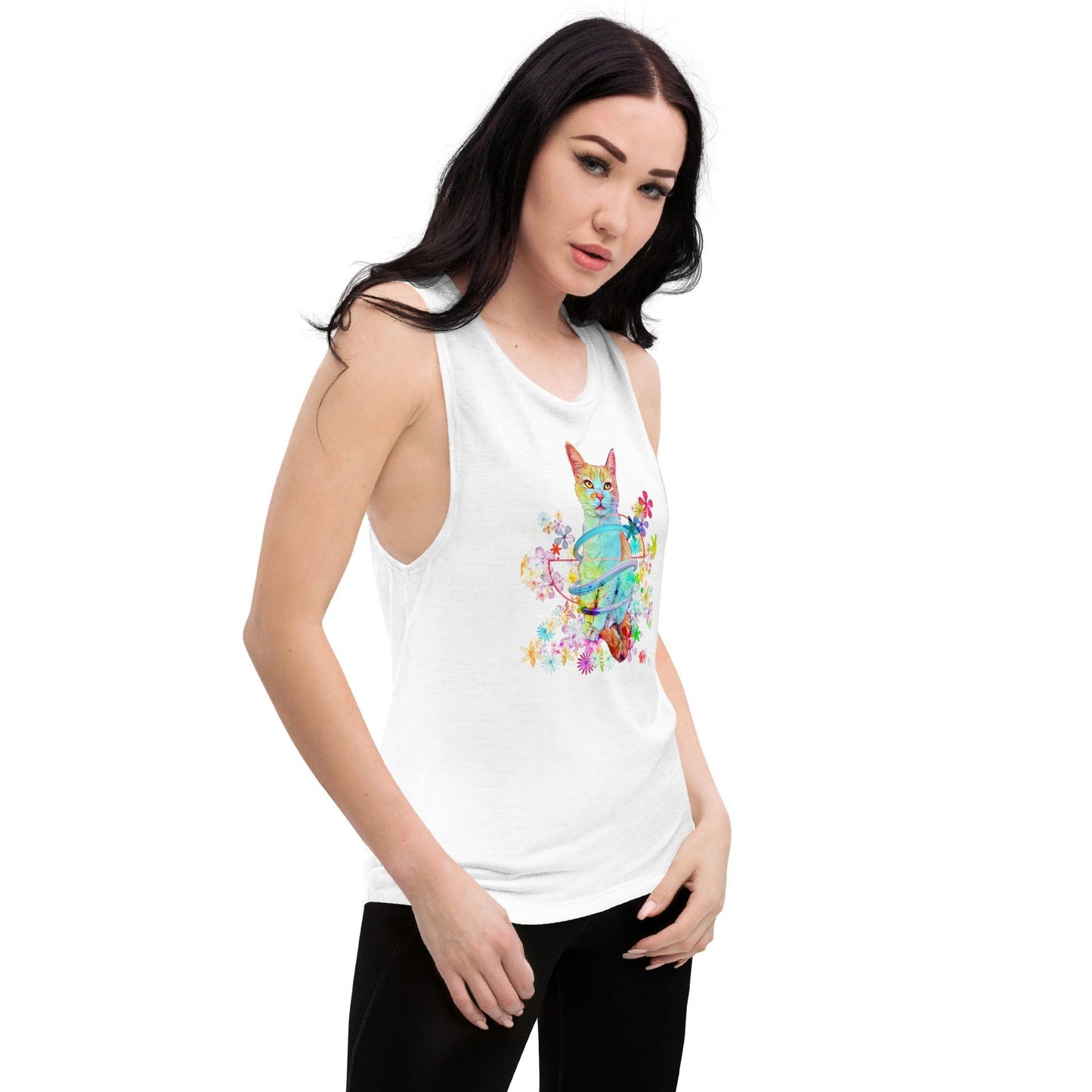 Women's Angel Muscle Tank - Psychedelic Purr