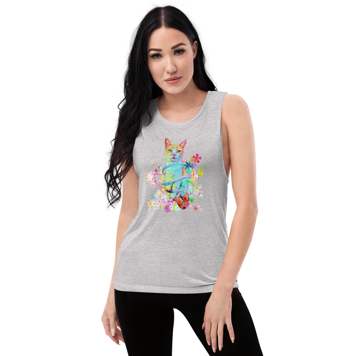 Women's Angel Muscle Tank - Psychedelic Purr