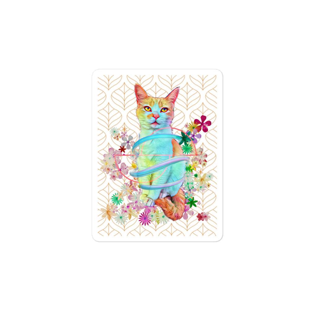 Angel Kitty Sticker - Psychedelic Purr