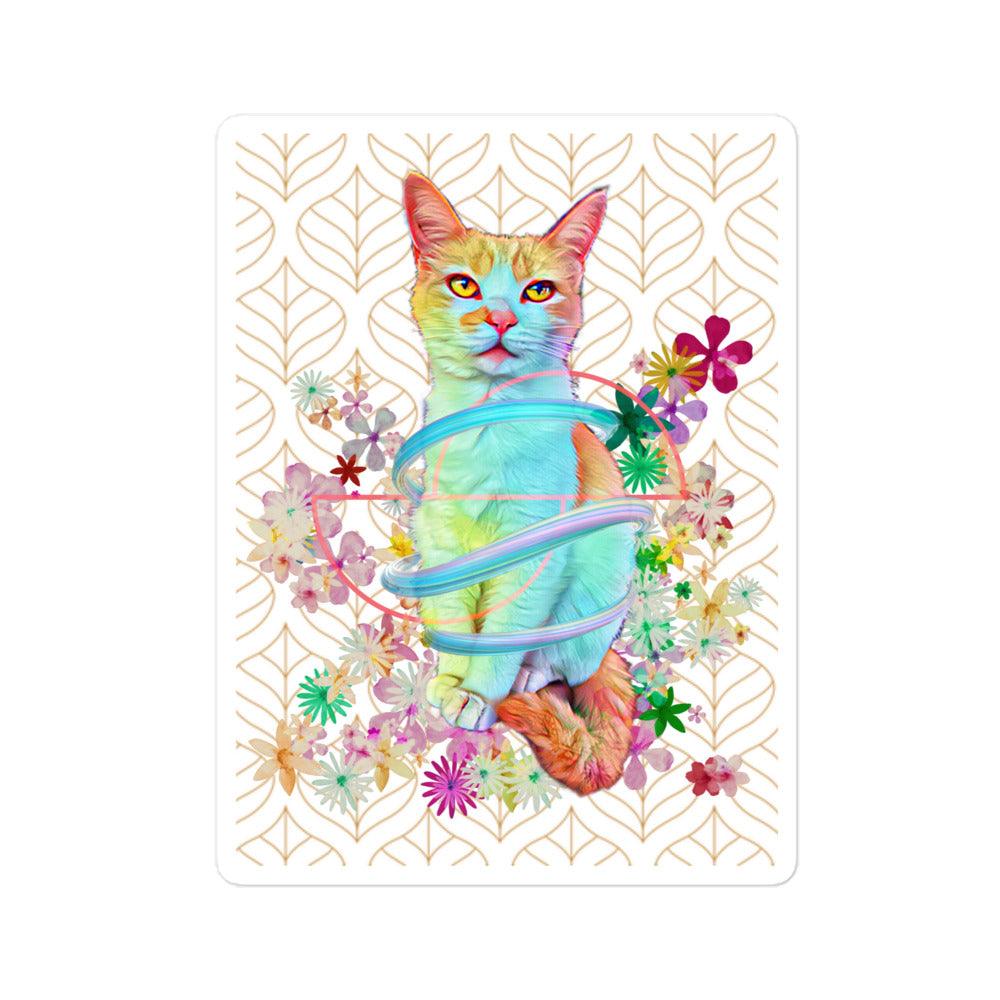 Angel Kitty Sticker - Psychedelic Purr