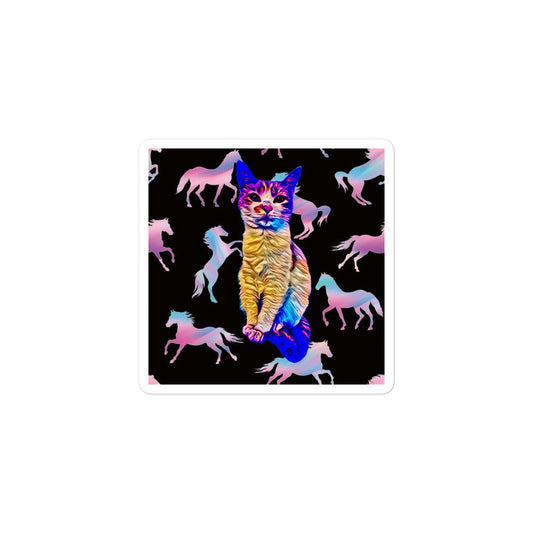 Chroma Kitty Sticker - Psychedelic Purr