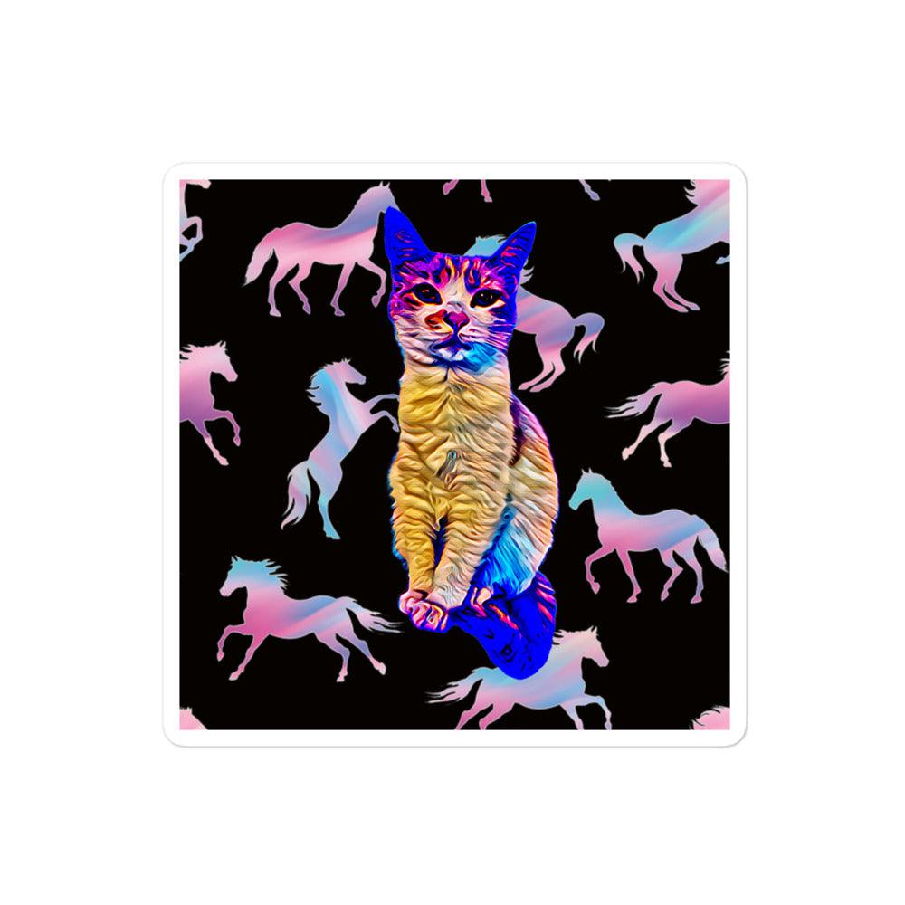 Chroma Kitty Sticker - Psychedelic Purr