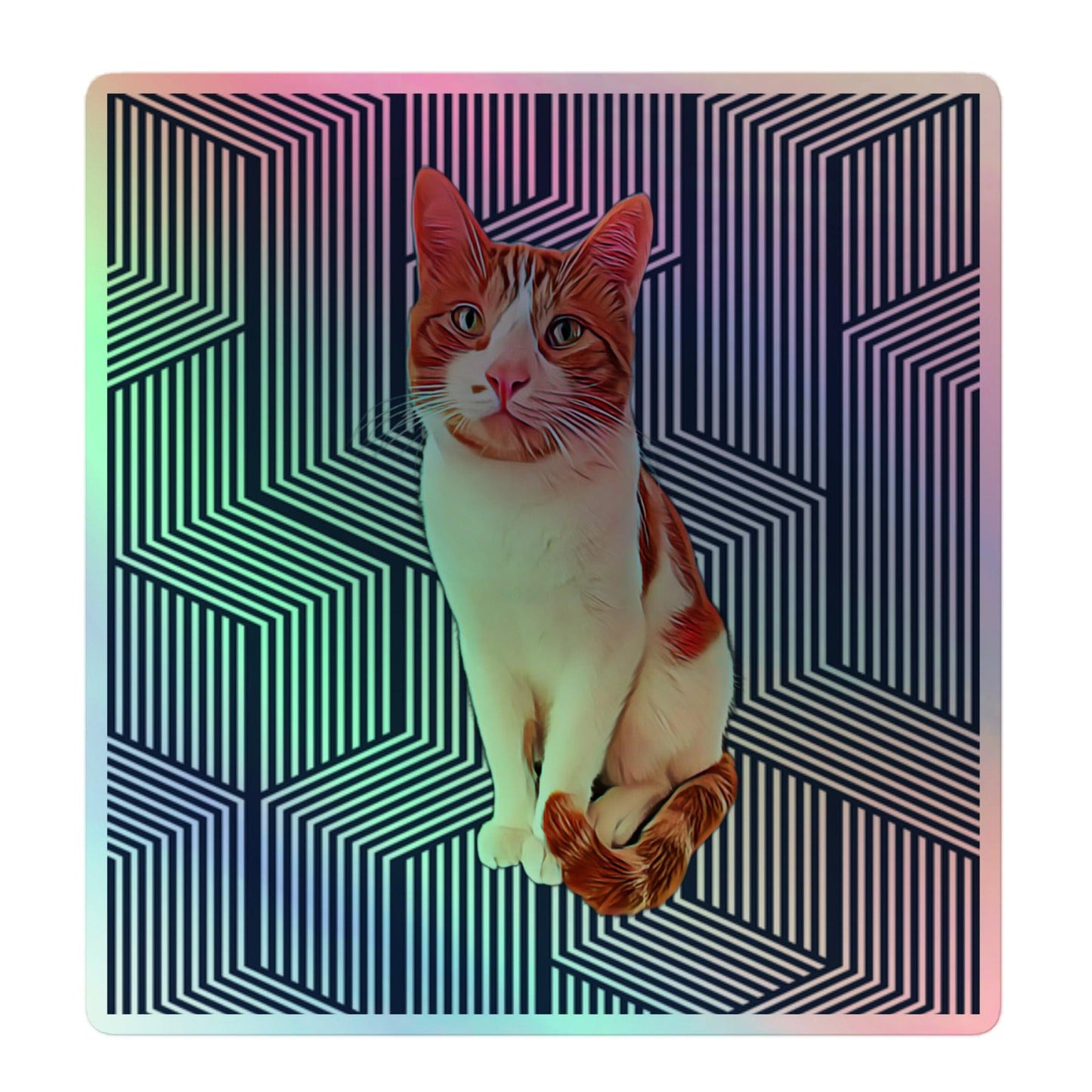 Curious George Holographic Sticker - Psychedelic Purr