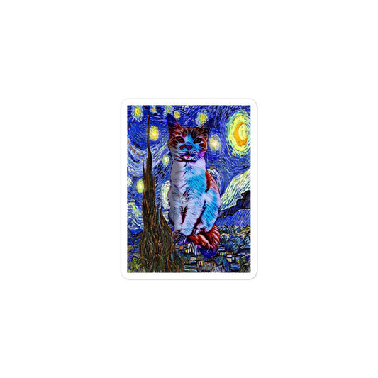 Starry Night Kitty Sticker - Psychedelic Purr